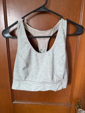 Free People Light Gray Racerback Sports Bralette-medium